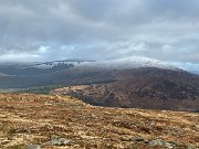 From Cairngarroch looking across to Darrou, Little Millyea and snow topped Meikle Millyea